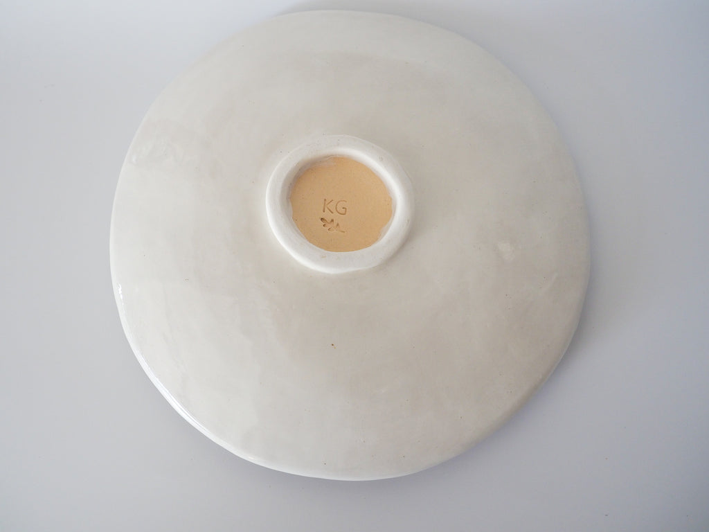 Kathy Gardiner Handmade Ceramic Dish - Blue Stripe and Squiggle