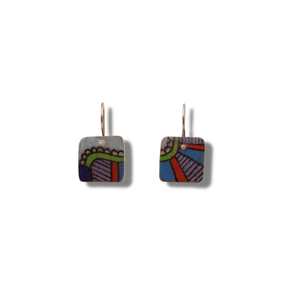 Chloë Waddell Hand-Coloured Plywood Earring X-Small | #6