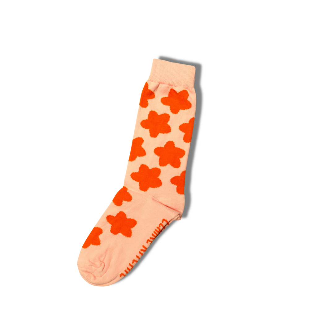 Claire Ritchie Flower Pop Socks | Blush & Tangerine