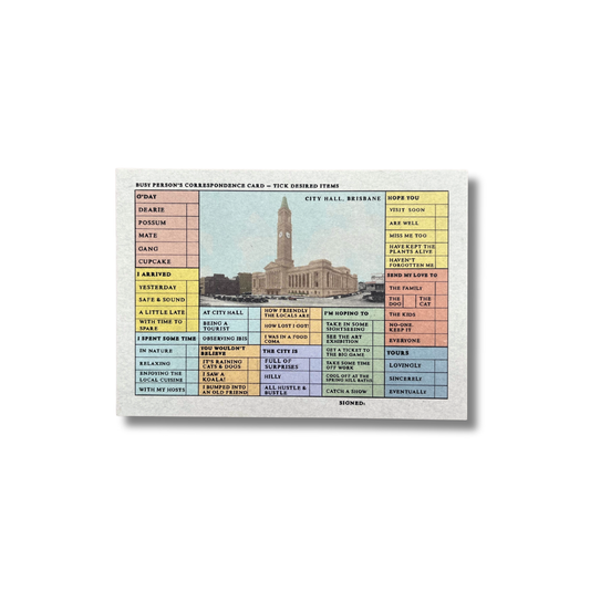 DK Busy Person's Correspondence Postcard | City Hall