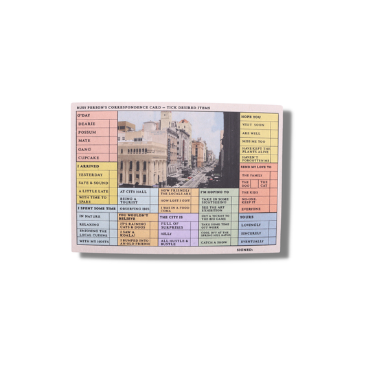 DK Busy Person's Correspondence Postcard | Queen Street