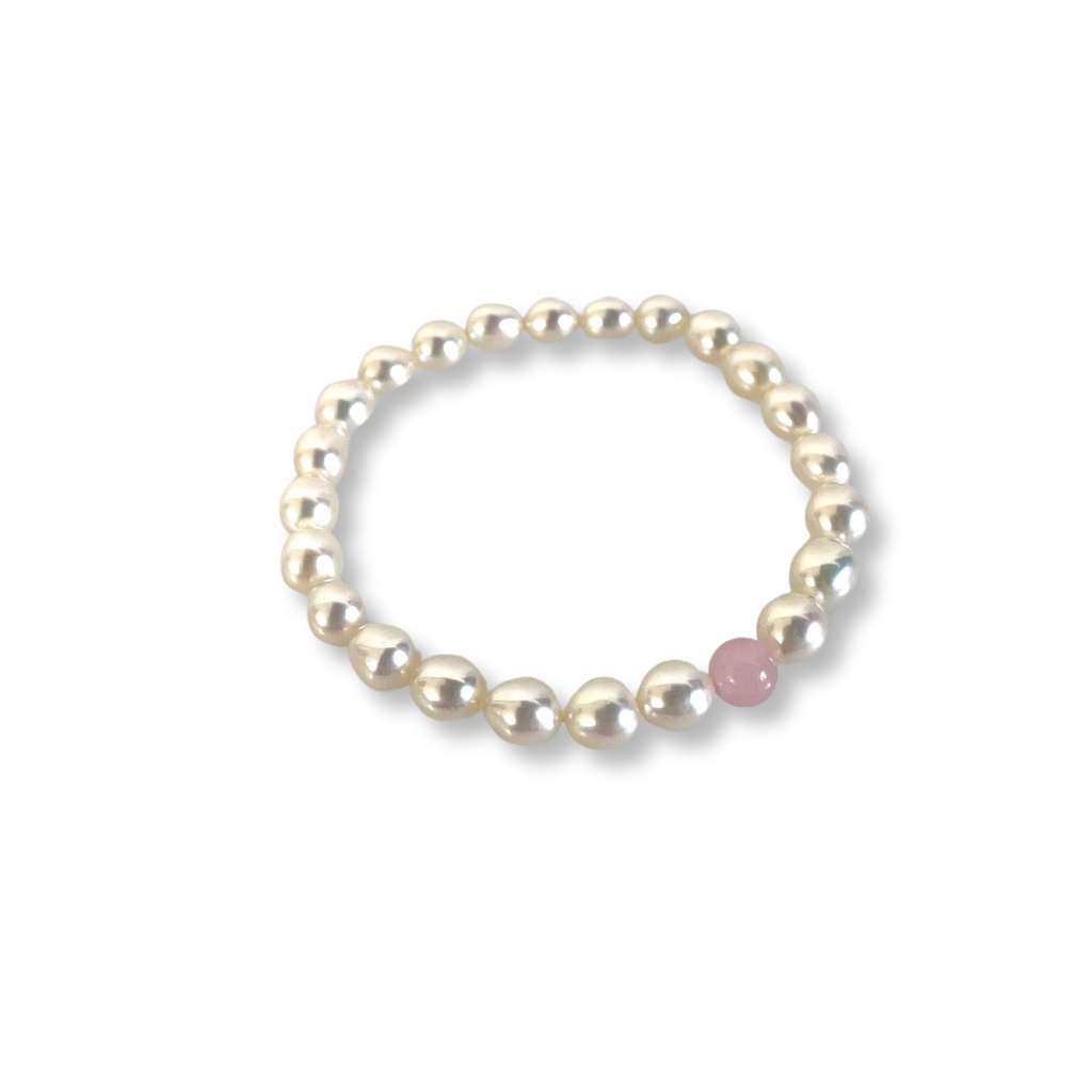 Draper Jewels Freshwater Pearl & Pink Agate Bracelet