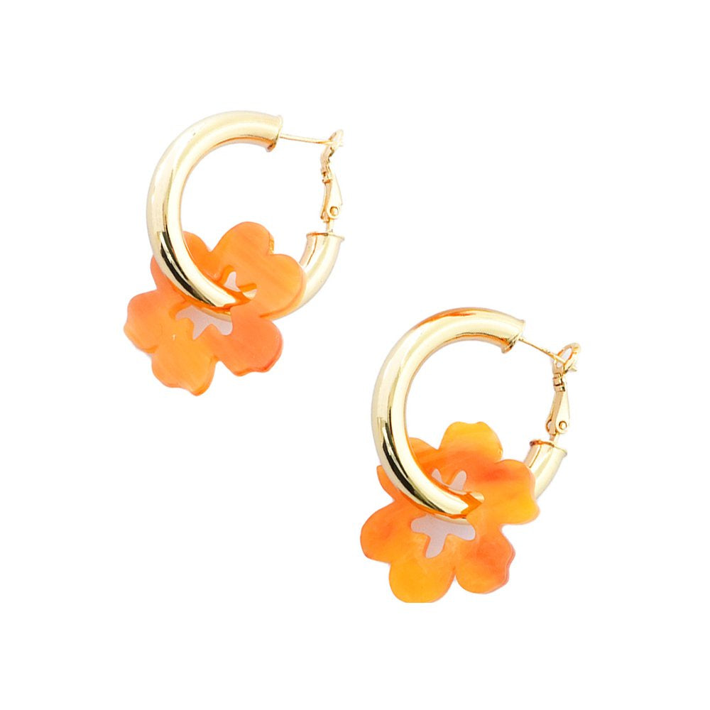Flowature Thick Hoop Earrings | Yellow Daisy