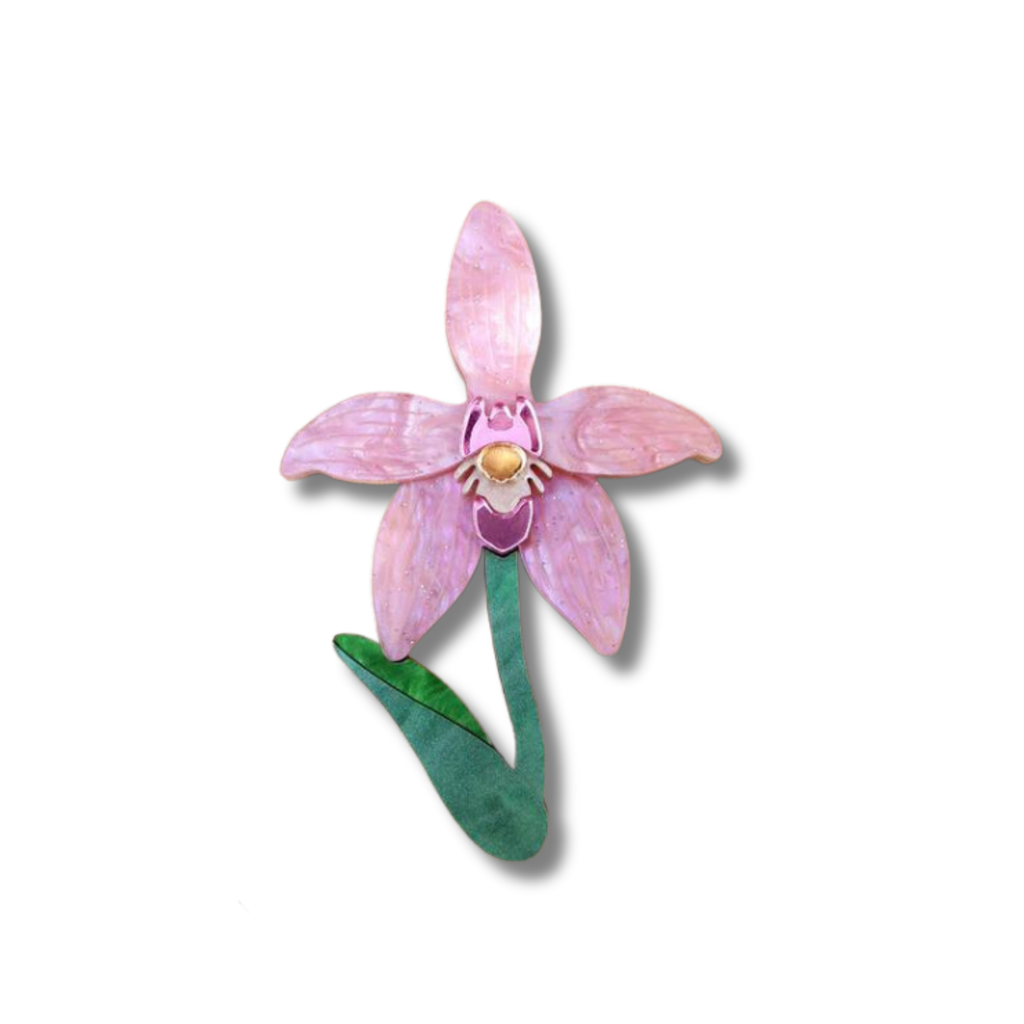 Eliza Rose Brooch | Pink Fairy Orchid