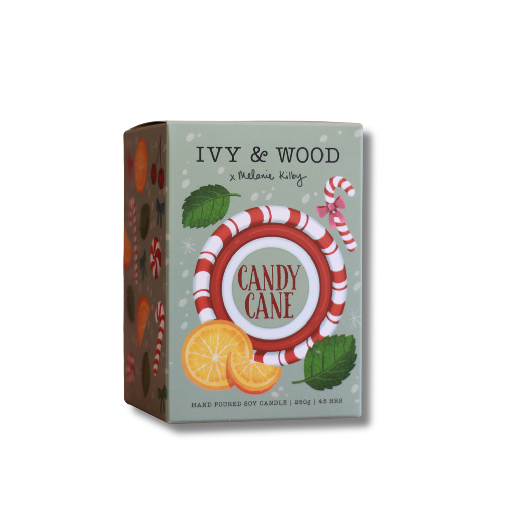 Ivy & Wood Christmas Candle | Candy Cane