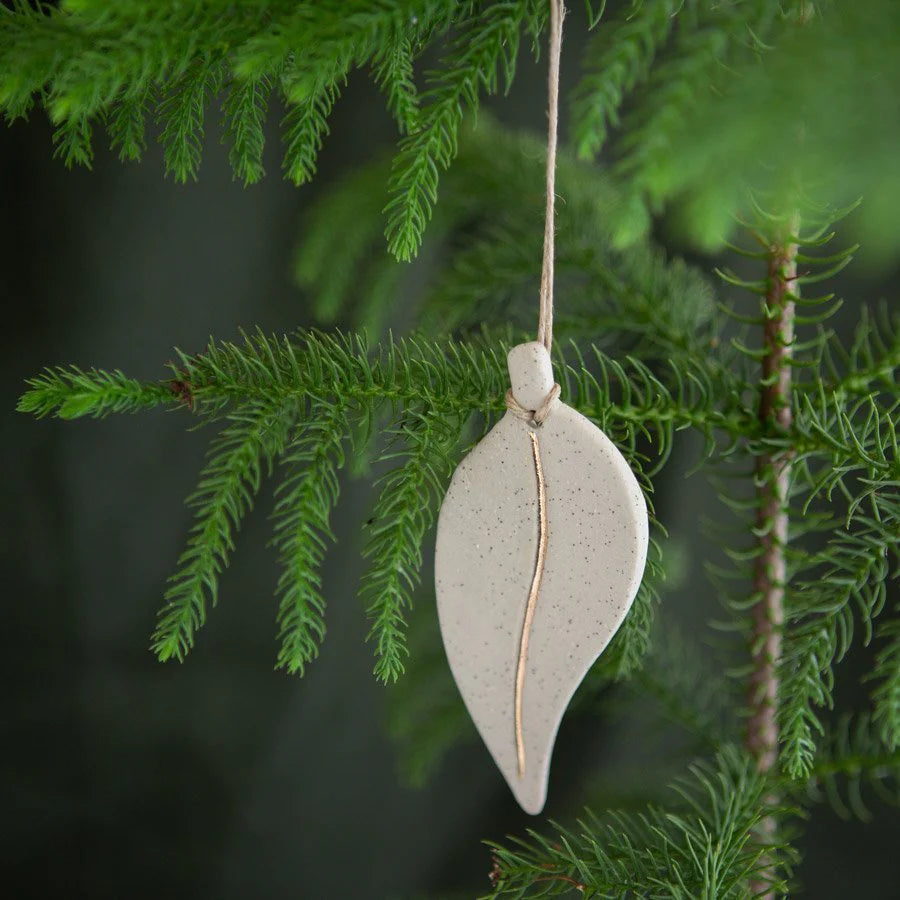 Kim Wallace Eucalyptus Leaf Ornament |  Gold Lustre - Medium
