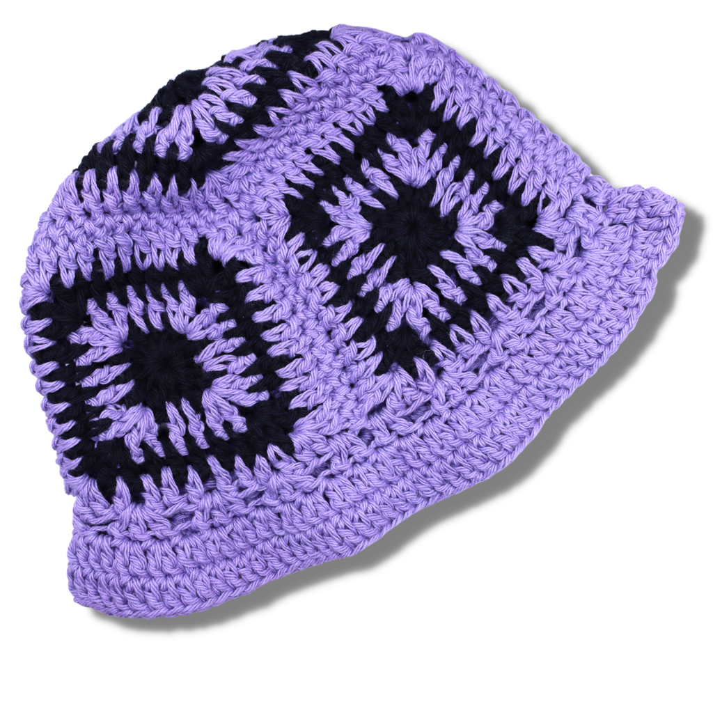 Mary Mary Hand Crocheted Hat #4 | Lilac & Aubergine