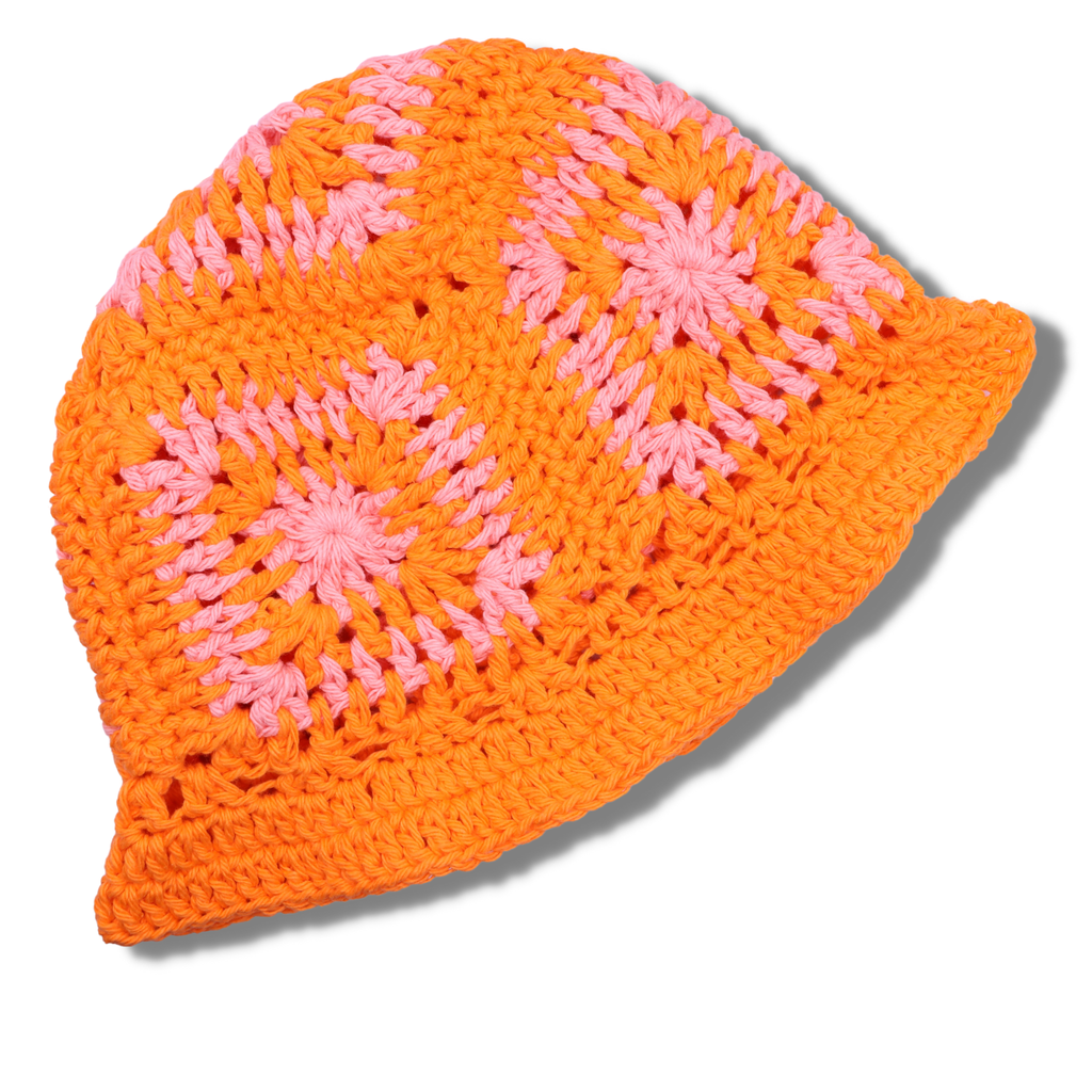 Mary Mary Hand Crocheted Hat #5 | Orange & Blossom