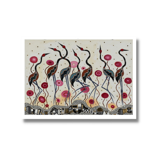 Melanie Hava Print Medium | Brolgas at the Waterhole