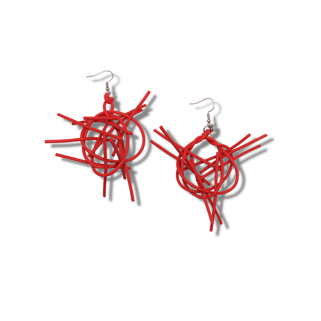 Mika's Design Web Earrings | Red
