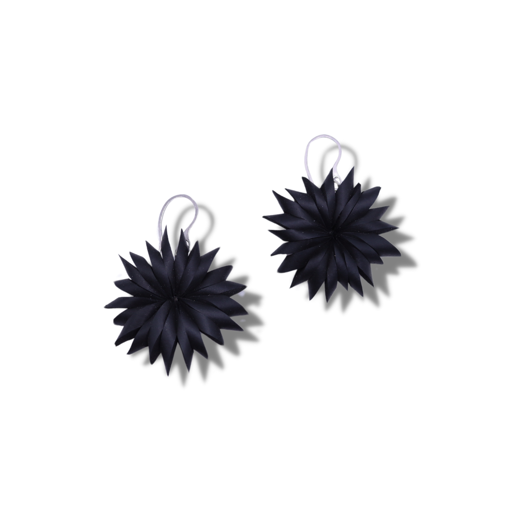 Mika's Design Wheel Earrings | Black