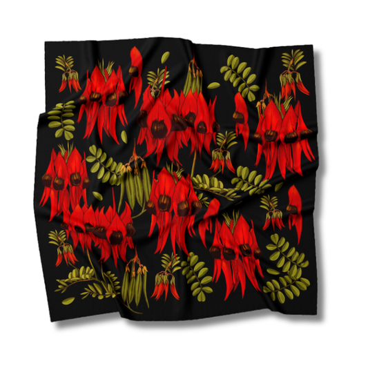 Moonshine Madness Silk Scarf | Desert Pea