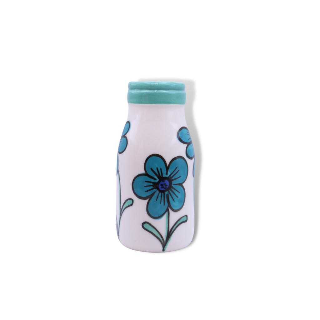 Ronelle Clarke Turquoise Daisy Small Milk Bottle