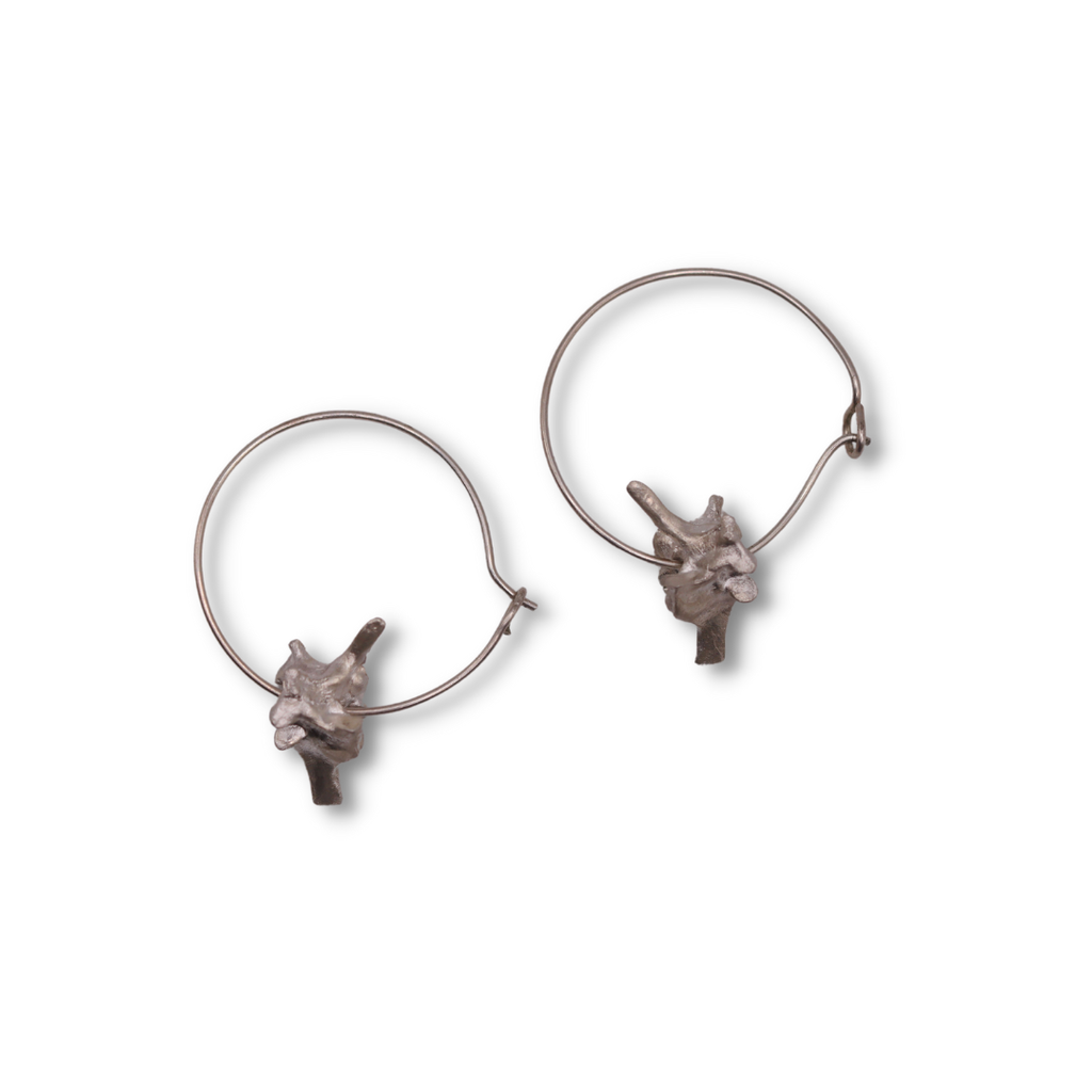 Ebony Wilmott Snake Vertebrae Earrings | Sterling Silver