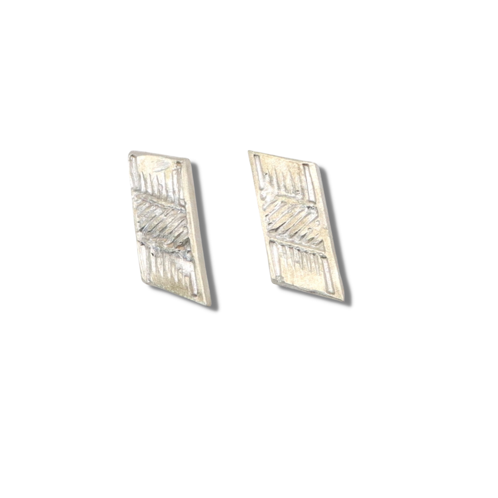 Jessica Nothdurft Earrings | Embossed Sterling Silver Studs #2