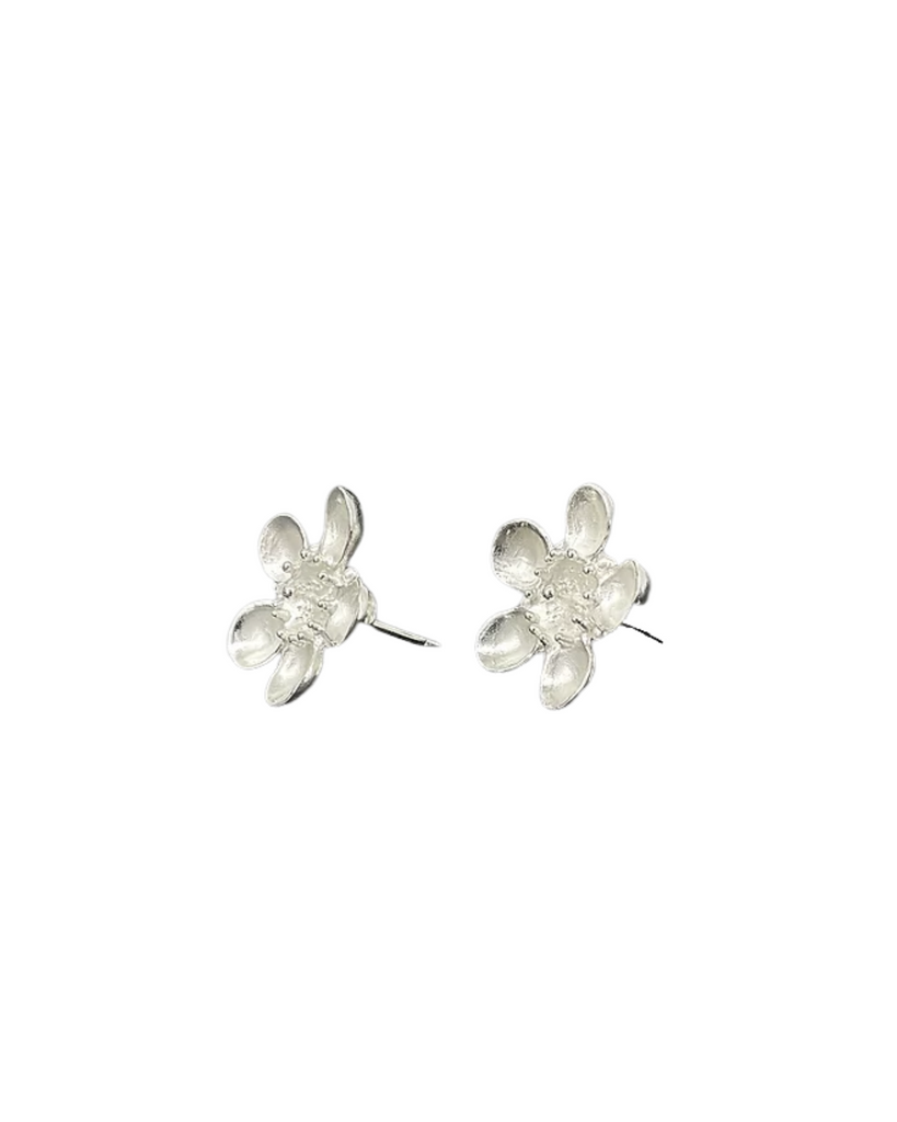 Xiao Sterling Silver Wax Flower Studs