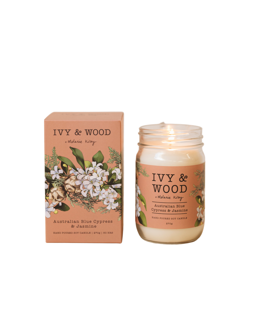 Ivy & Wood Australian Blue Cypress and Jasmine Candle