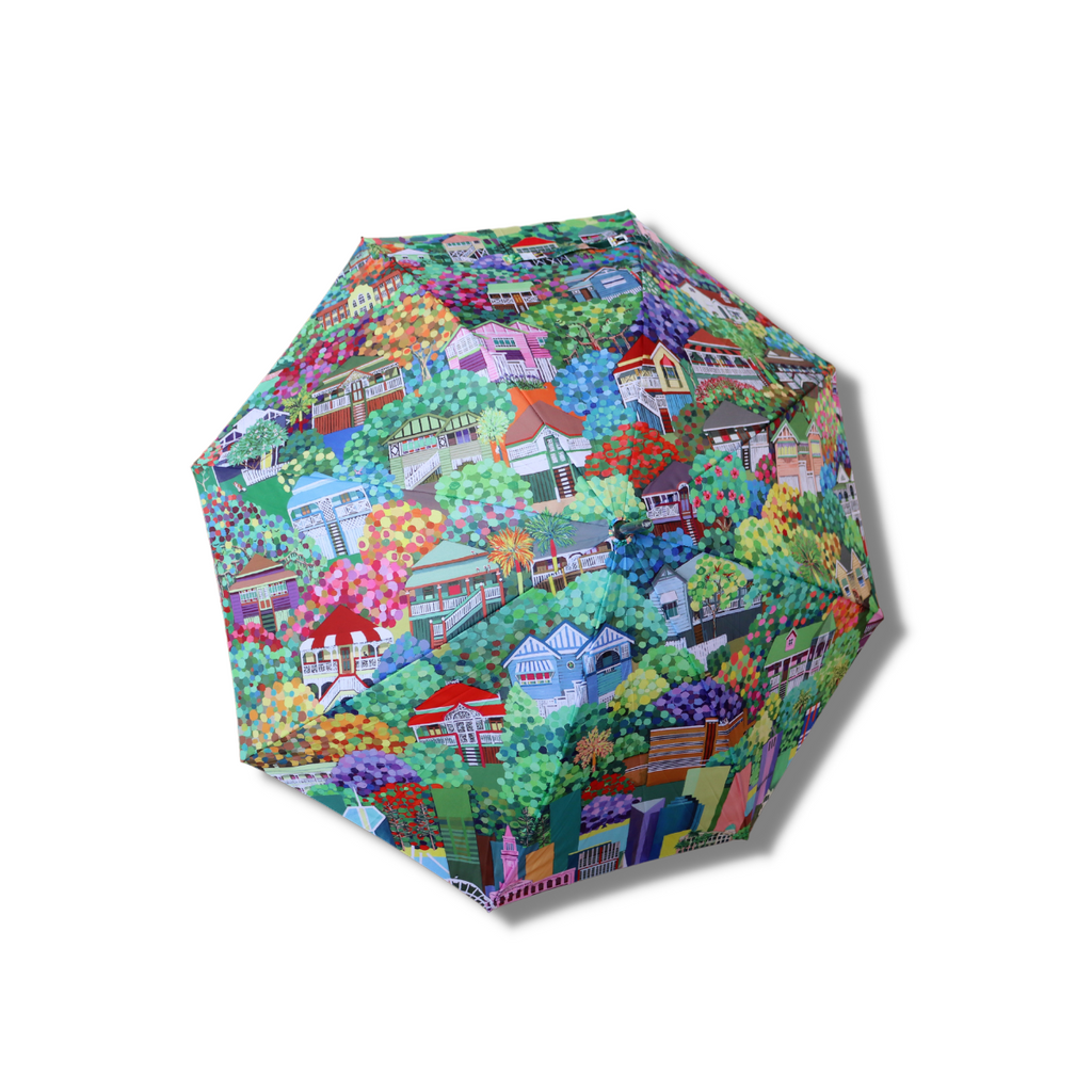 Debra Hood Umbrella | Saffron Sunset - Foldable