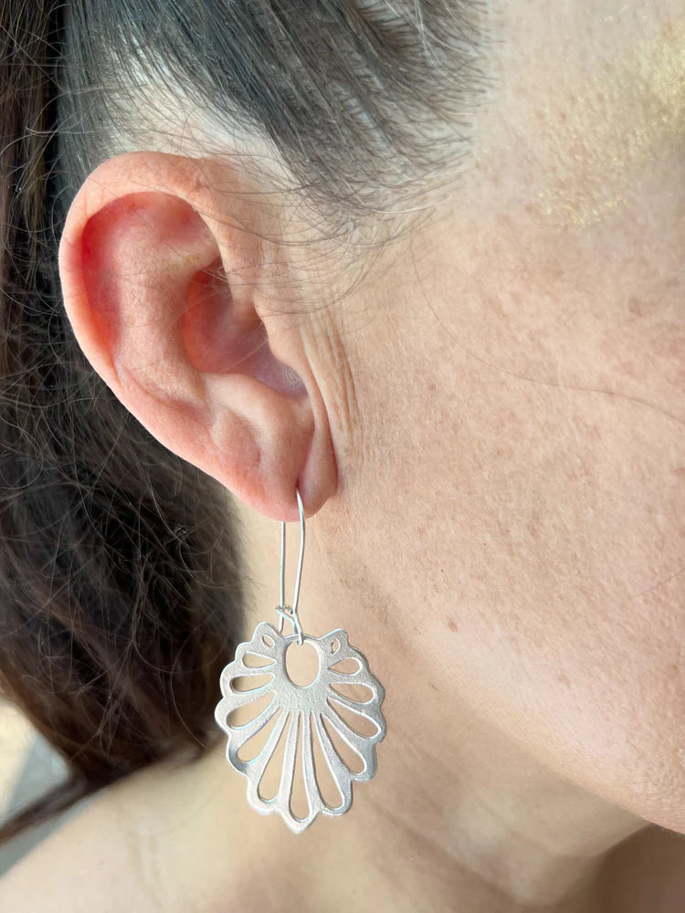 Myrtle Shell Drop Sterling Silver Earrings