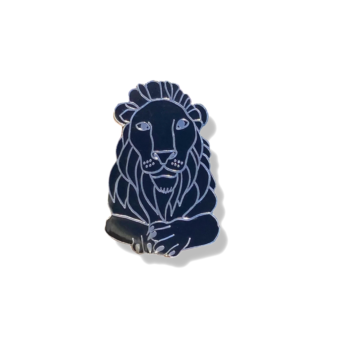Jesse Irwin Enamel Pin | City Hall Lion in Silver
