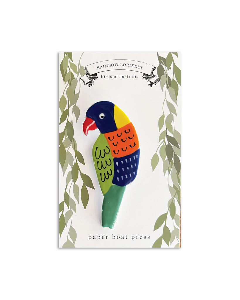 Paper Boat Press Magnet | Rainbow Lorikeet